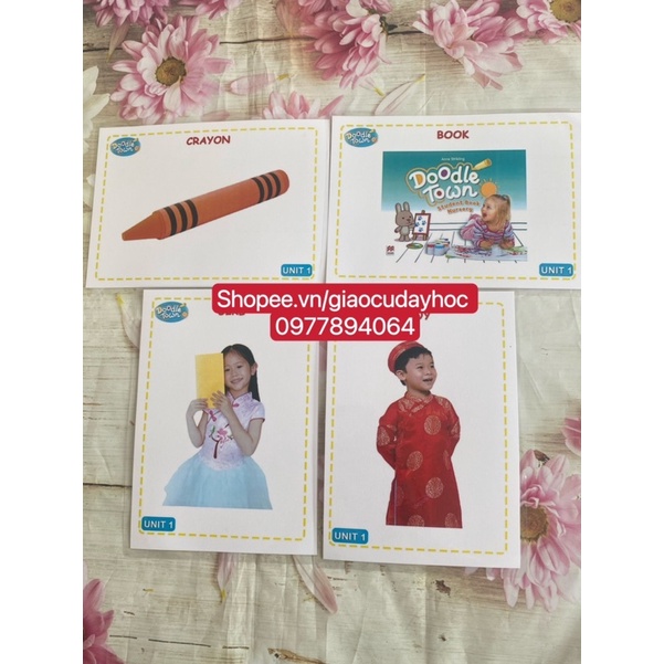 Flashcard  Doodle Town Nursery kích thước A5 ép plastics bền đẹp giaocudayhoc