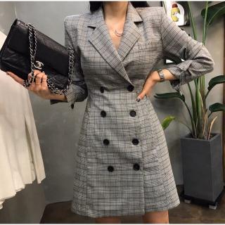 Đầm Vest Kẻ Sọc Caro Thời Trang Thanh Lịch Cho Nữ