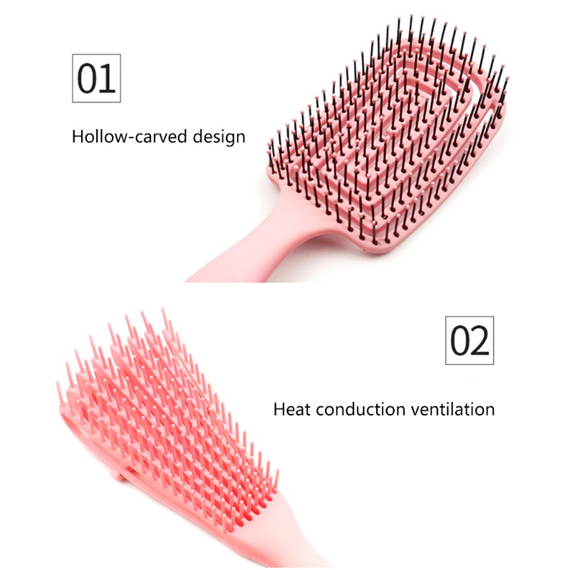 Set 4 Lược Chải Tóc Mát Xa Da Đầu Chống Tĩnh Điện