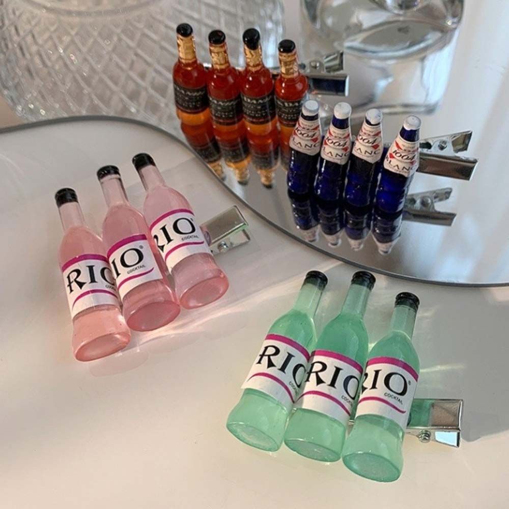 Kẹp tóc hình bình sữa/ chú vịt mini bằng nhựa resin nhiều màu phong cách Hàn Quốc cho nữ