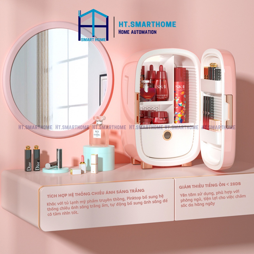 Tủ lạnh bảo quản mỹ phẩm PinkTop 12L cao cấp - Hàng chính hãng, bảo hành 12 tháng - Không gian rộng rãi