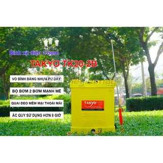 Bình xịt điện 20 lít TAKYO- 20 lít (12v-8ah), Thời gian sử dụng sau khi sạc đầy: 6-8 giờ