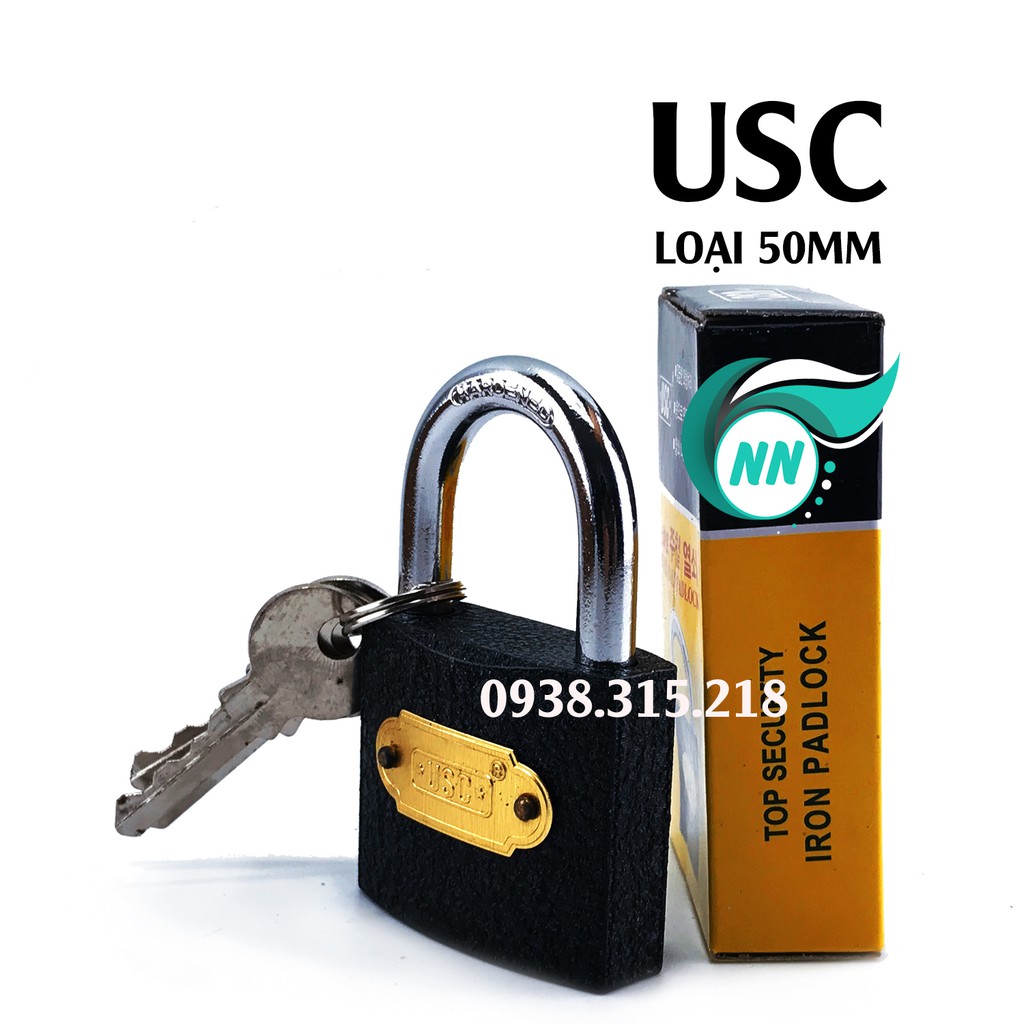 Ổ Khóa 50mm USC Đen Top Security Products 58.4 x 29.9 x 2.5 mm Với 3 Chìa Linh Hoạt