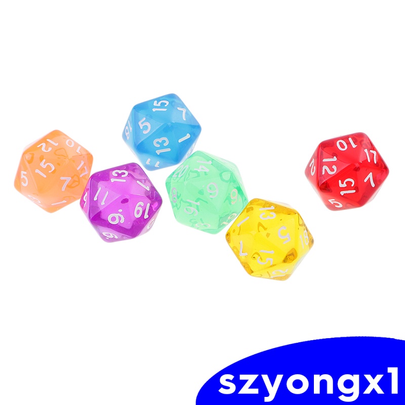 Best sale！  6PCS D20 Polyhedral Game Dice for RPG  DND MTG Game New