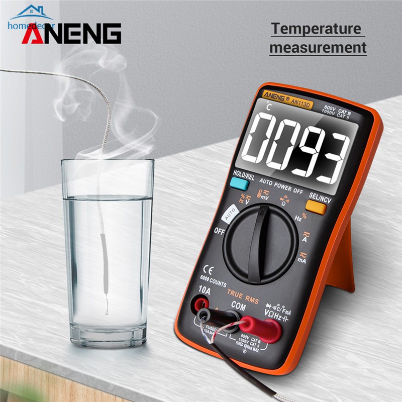 HD ANENG AN113D Digital Multimeter Transistor Tester Temperature Auto Ranging AC/DC Voltage Meter