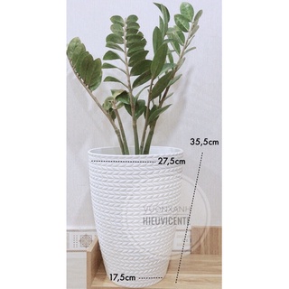 ❤️CHẬU BÔNG LÚA GIẢ SỨ SIÊU ĐẸP 35,5*27,5*17,5cm❤️