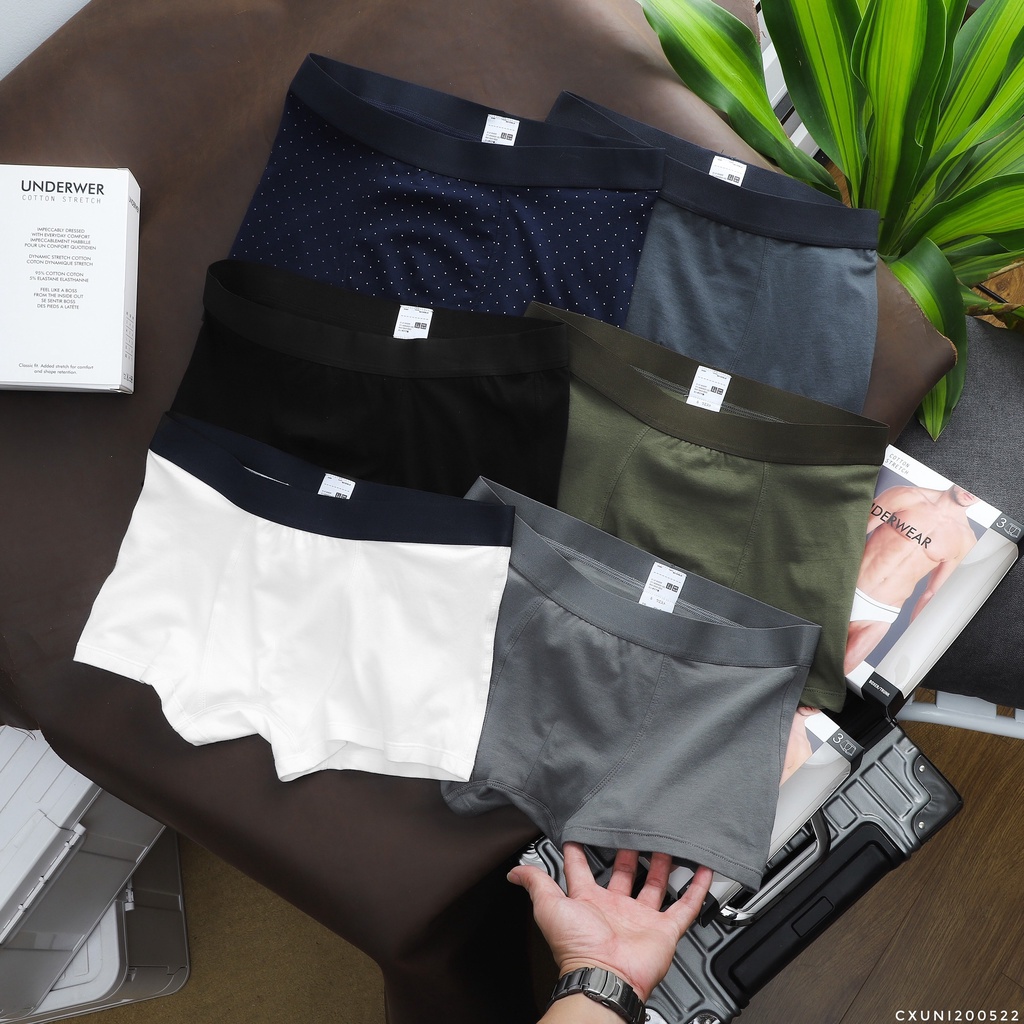 Quần Lót  Nam BOXER UNIQLO ĐÙI Chất Vải Cotton 4 Chiều Cực Mịn Và Mát hàng xuất xịn chính hãng 2022