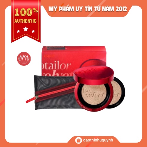 Phấn Nước Che Phủ Hoàn Hảo Espoir Pro Tailor Be Velvet Cover Cushion SPF 34 PA++ (Kèm 1 lõi thay thế)
