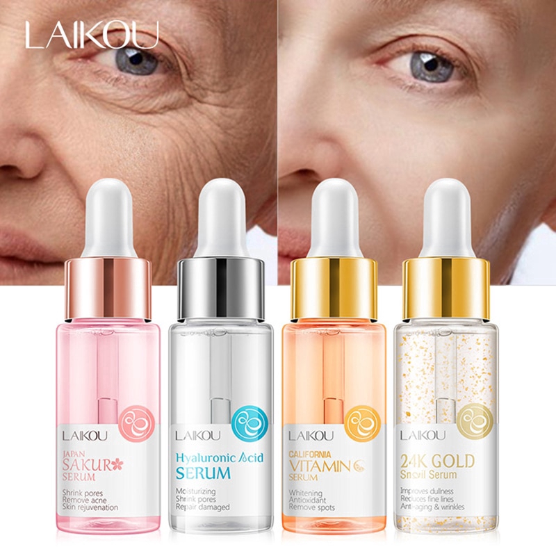 (Hàng Mới Về) Serum Laikou Vitamin C Vàng 24k Hyaluronic Acid Se Khít Lỗ Chân Lông Dưỡng Ẩm Làm Sáng Da  Nội Địa Trung