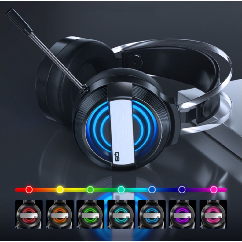 Tai nghe chụp tai gaming Ztu Smart MC Q9 có dây âm thanh vòm 3D mic lọc âm chống ồn đèn led rgb phong cách gaming
