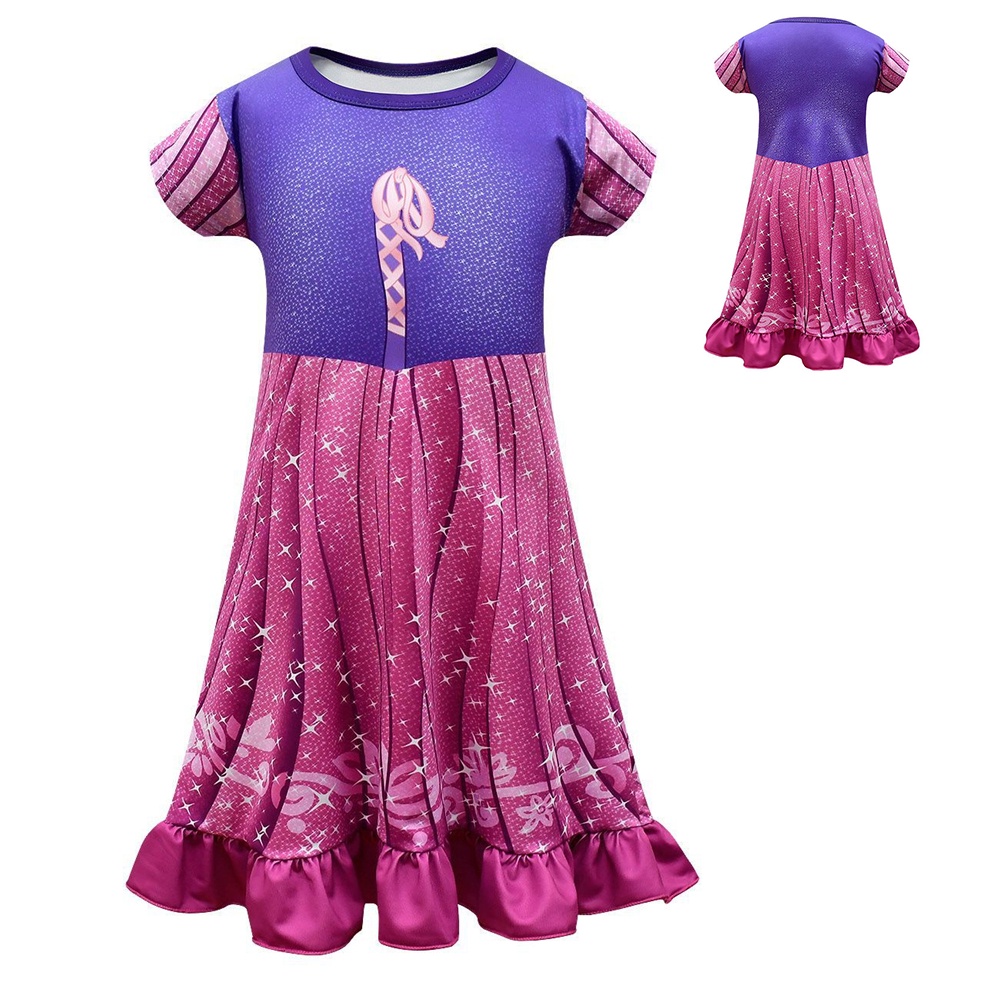 Đầm Hóa Trang Công Chúa Rapunzel Cho Bé Gái Từ 3-8 Tuổi