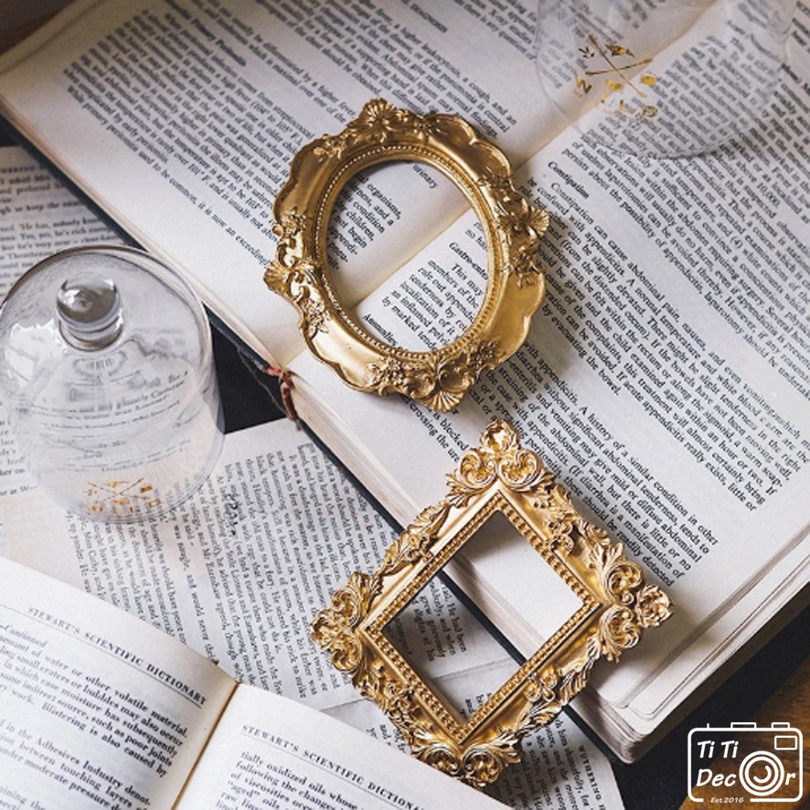 Mô hình khung ảnh vintage gold mini decor nhà cửa, chụp ảnh, trang trí cửa hàng - TiTidecor