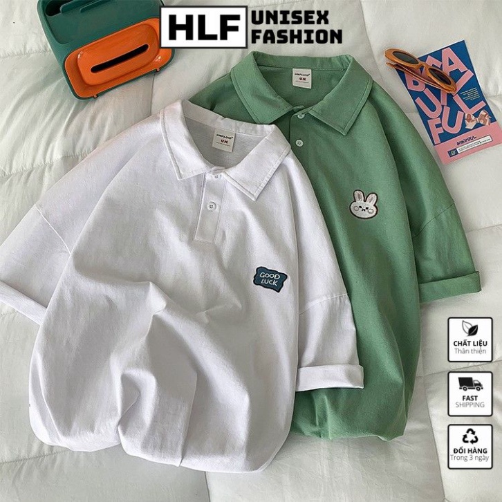 (Hàng Sỉ) Áo thun polo cổ trụ 4 màu thỏ may mắn, áo thun có cổ HLFashion (ảnh thật)