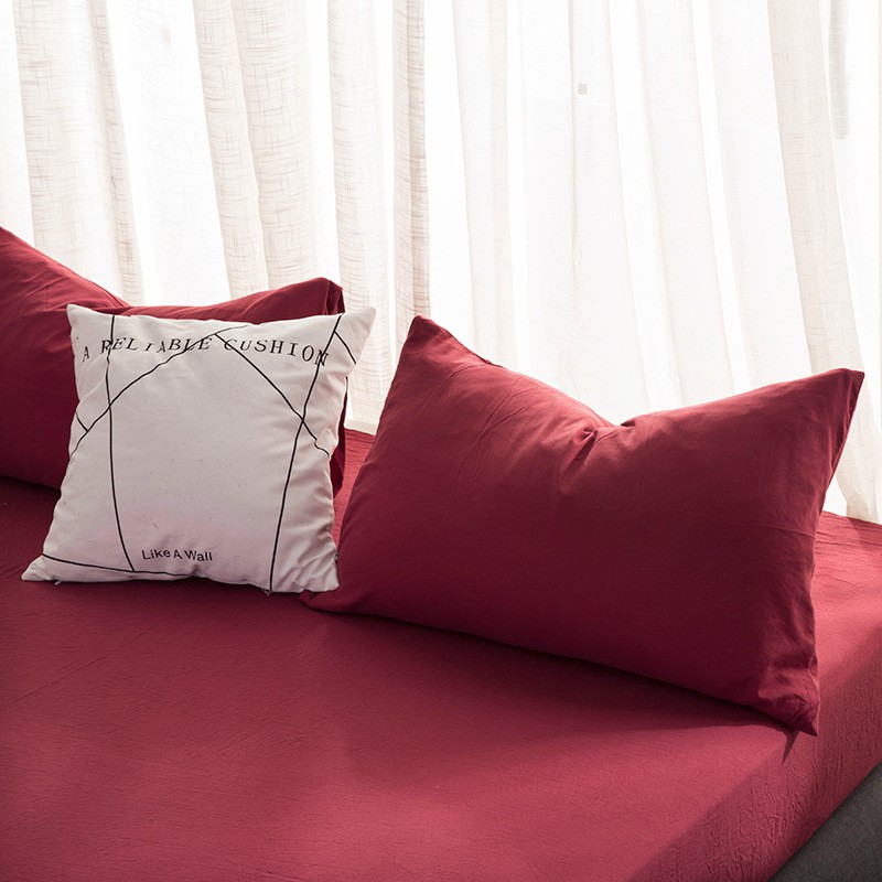 Bộ Chăn Ga Gối Cotton Đũi Màu Trơn (Chat chọn mẫu) | BigBuy360 - bigbuy360.vn