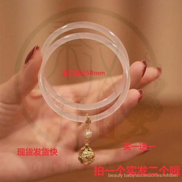 Vòng tay giả mã não màu trắng/ xanh dương/ xanh lá thạch phong cách Hán phục đẹp và tinh tế cho nữ