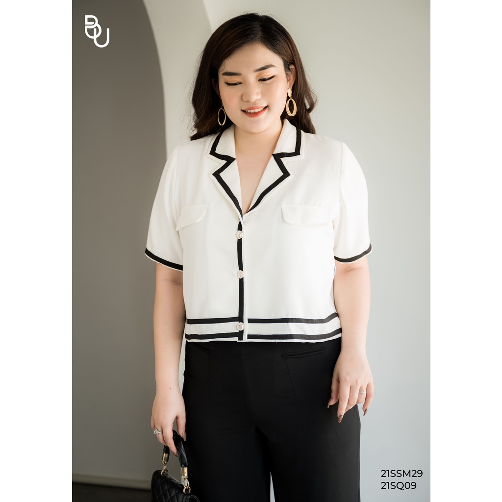 Quần suông mặt đai trang trí BIGSIZE (55kg đến 95kg) - 21SQ09 - [BUstu Bigsize]