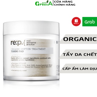 TONER REP Toner Tẩy Da Chết Phục Hồi Da Sau Mụn RE:P Organic Cotton Treatment Toning Pad 90 Miếng [NHẬP KHẨU]