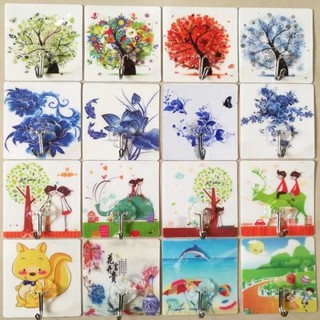 MÓC DÁN TƯỜNG HOẠ TIẾT 3D SIÊU DÍNH CHỊU LỰC 10kg( Mẫu ngẫu nhiên)