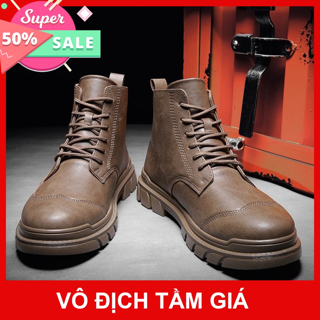 [Hàng Đẹp - FreeShip] Boot Cao Cổ Nam, Giày Cao Cổ Nam Phong Cách Hàn Quốc - Giày Da Bò Thật Cao Cấp - BHành Lỗi 1 Đổi 1 | BigBuy360 - bigbuy360.vn