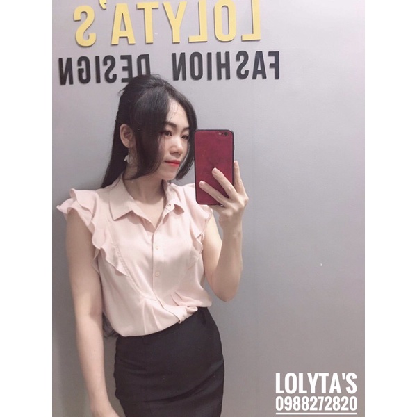 Lolyta s déign - áo sơ mi cổ đức xếp ly cầu ngưc xếp ly kẹp bèo siêu xinh - ảnh sản phẩm 4