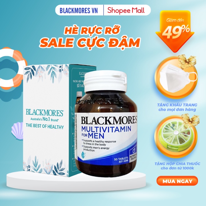 Viên Uống Vitamin Tổng Hợp Multivitamin for Men Blackmores 50 Viên Dành Cho Nam Giới