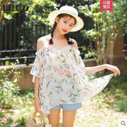 Áo voan cánh dơi trễ vai hoa