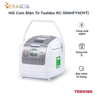 Nồi Cơm Điện Tử Toshiba RC-10NMFVN (WT) (1 Lít) - Hàng Chính Hãng