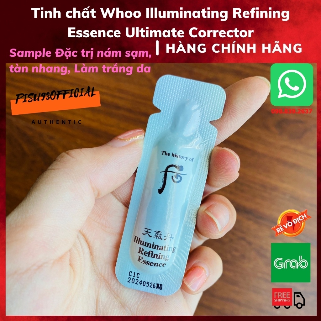 Tinh chất dưỡng trắng, dưỡng ẩm, chống lão hoá Whoo illuminating Refining Essence 1ml - Hàn Quốc | BigBuy360 - bigbuy360.vn