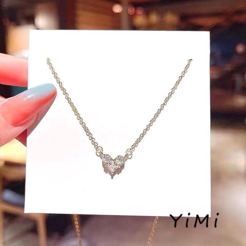 Vòng cổ Mặt Hình Trái Tim Đính Đá Zircon Thời Trang Cho Nữ