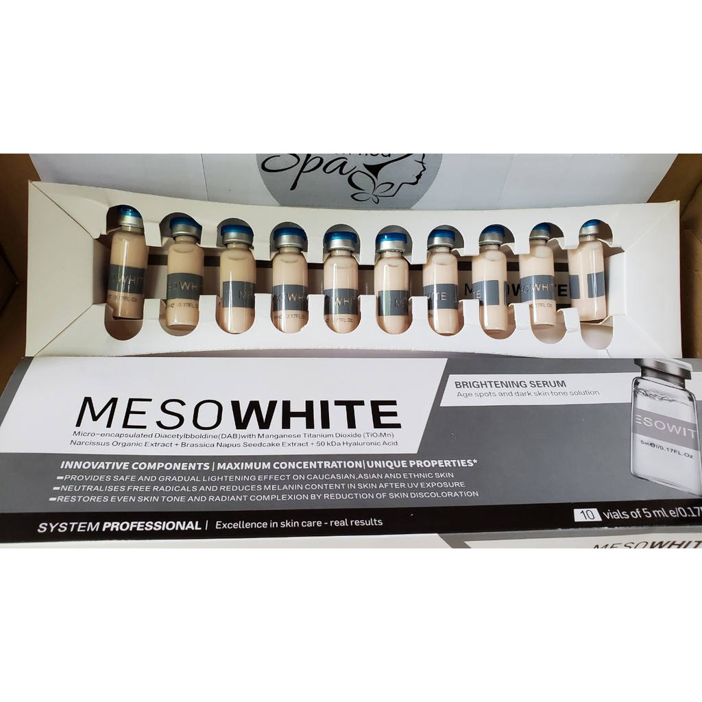 Cấy Phấn Trắng Da Meso White Hàn Quốc ( Hộp 10 ống)