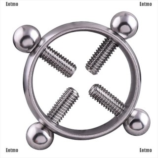(Eetmo) Stainless Steel Barbell Screw Circle Nipple Shield Ring Body Piercing Jewelry