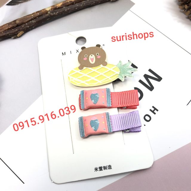 Set 3 Kẹp Tóc kẹo ngọt giao ngẫu nhiên