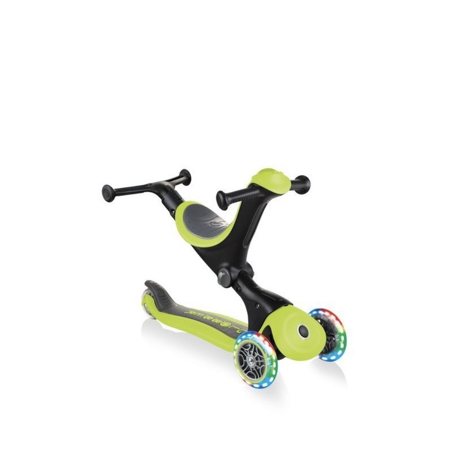Xe trượt scooter 3 bánh có yên ngồi và bánh xe phát sáng Globber Go Up Deluxe cho bé từ 15 tháng đến 9 tuổi - Xanh lá