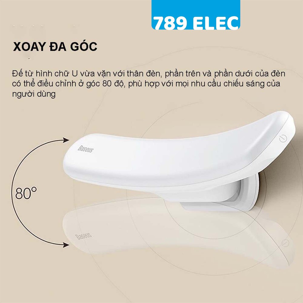 Đèn cảm ứng chuyên dùng cho gương trang điểm Baseus Sunshine Series , pin sạc.