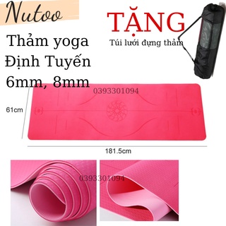 Thảm Yoga định tuyến TPE không mùi, độ dày 6mm, Thảm yoga 2 lớp