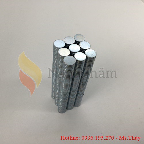 100 Viên Nam Châm Vĩnh Cửu 12x2 Mạ Kẽm Lực Từ N35 Giá Khuyến Mại