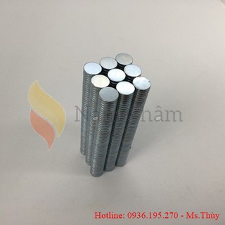 100 Viên Nam Châm Vĩnh Cửu 12x2 Mạ Kẽm Lực Từ N35 Giá Khuyến Mại