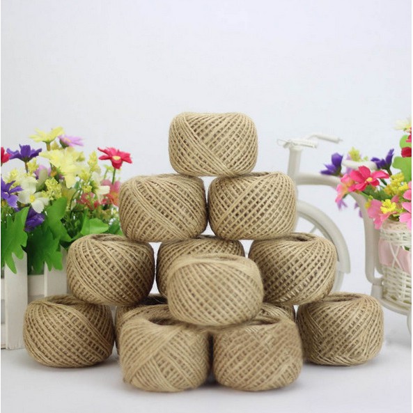 1 cuộn dây đay 40M màu nâu dùng làm đồ thủ công