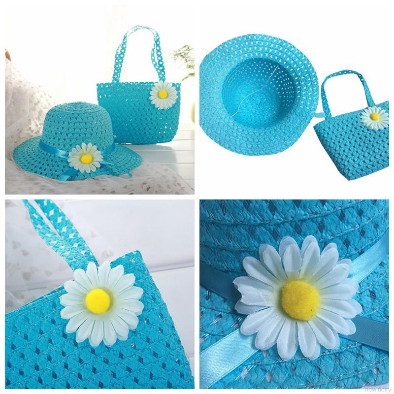 Nón cói vành nhỏ kèm túi phong cách Hàn Quốc xinh xắn dành cho bé gái