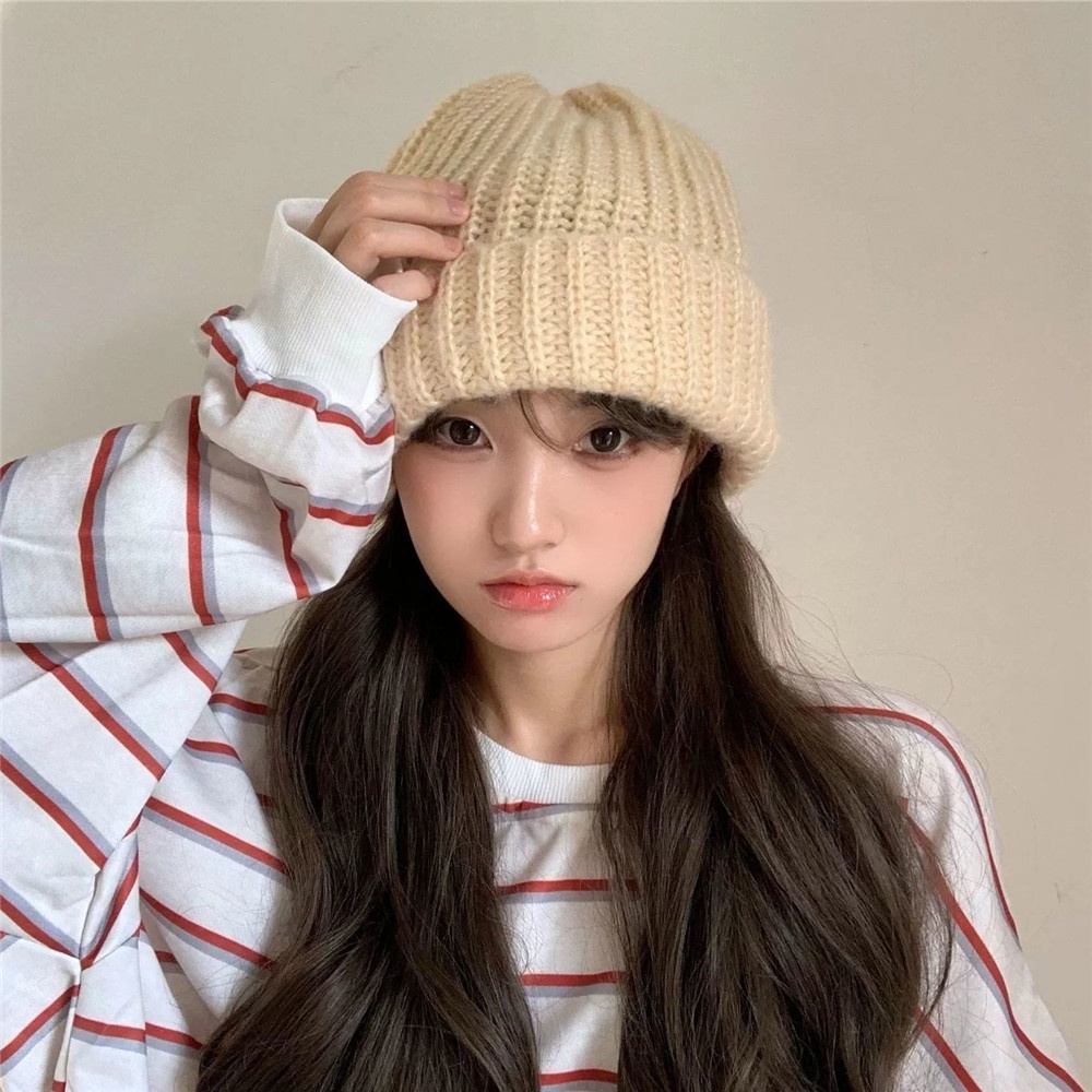 Nón len giữ ấm màu sắc đơn giản dành cho cả nam và nữ