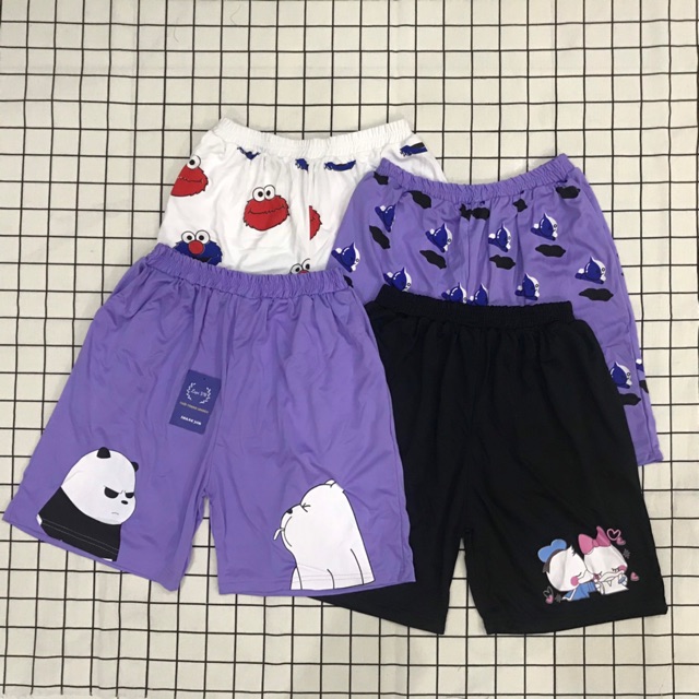 Quần Short Lửng Cartoon Thú Unisex (Nhiều mẫu)-Lapi VN ,FREESIZE đến 70kg,