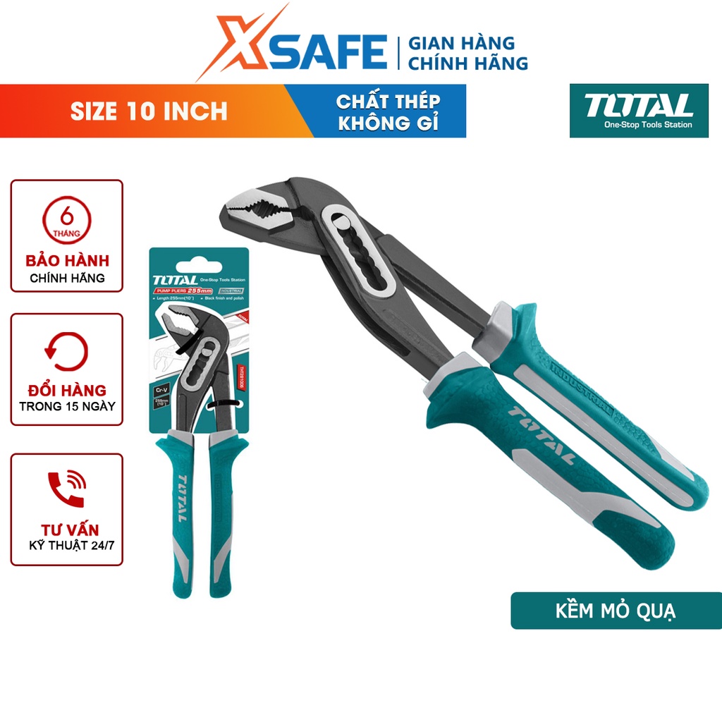 Kìm mỏ quạ TOTAL chống cong vênh thép Cr-V không gỉ sét, chống ăn mòn, chịu lực tốt - chính hãng