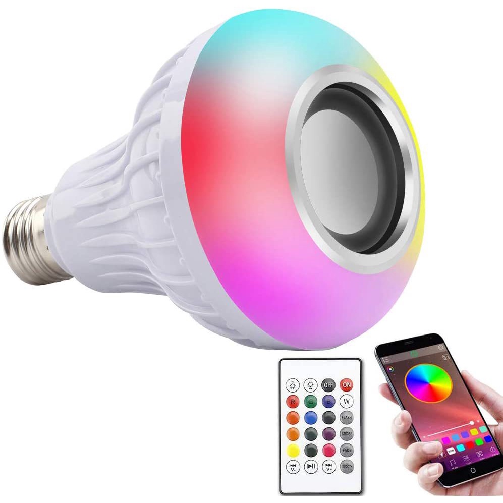 Bóng đèn thông minh, Bóng đèn LED kiêm loa nhiều màu Kết nối Bluetooth một cách dễ dàng, ậm thanh cực chất