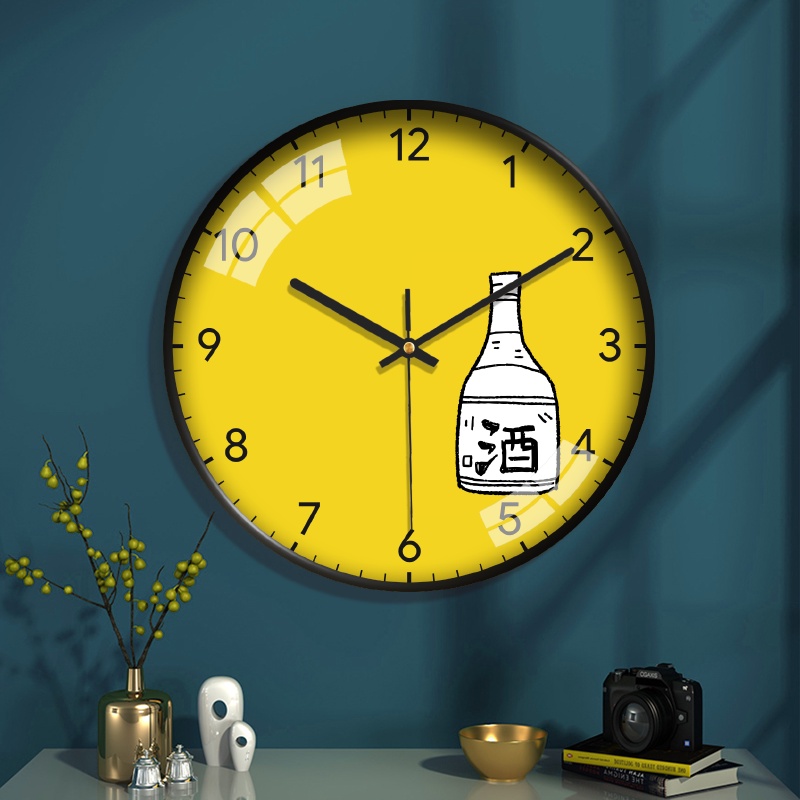 Đồng Hồ Treo Tường Khung Nhựa ABS, Đồng Hồ Treo Tường Kim Trôi Treo Không Tiếng Ồn, Có Lớp Kính Bảo Vệ