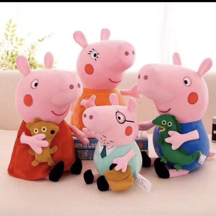 BỘ GẤU BÔNG GIA ĐÌNH HEO PEPPA 4 NHÂN VẬT SIZE 40CM HÀNG CAO CẤP LÔNG MỊN