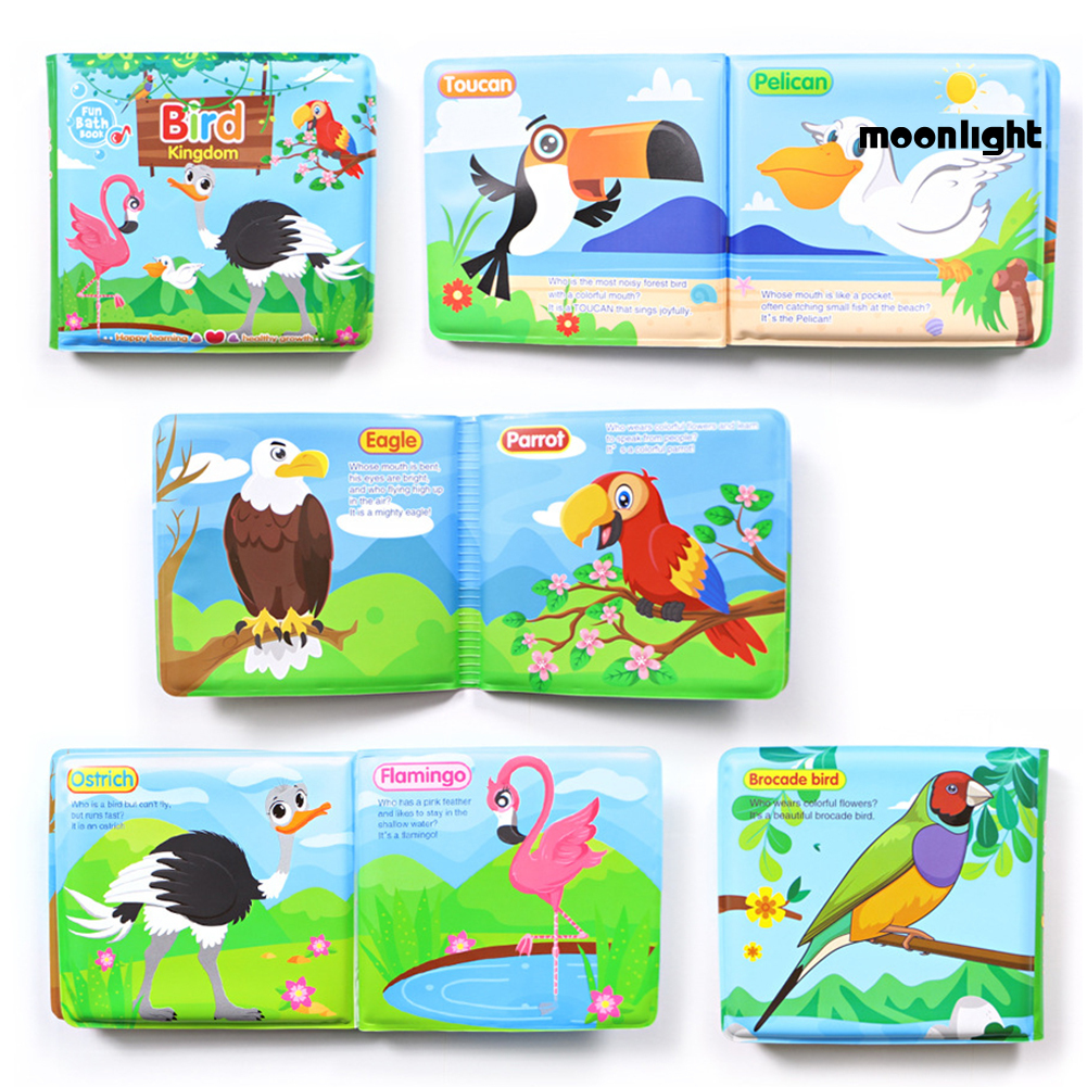 ML-PU Cartoon Animal English EVA Waterproof Baby Bath Book Educational Picture Album