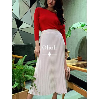 Chân váy xếp ly Olioli Fashion (Dáng maxi, chất liệu lụa Satin)