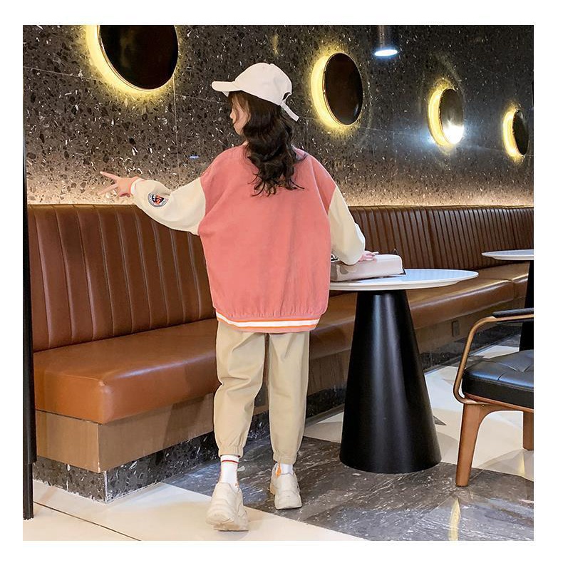 Áo khoác bóng chày phong cách phương Tây thời trang mùa thu 2021 size lớn cho bé gái