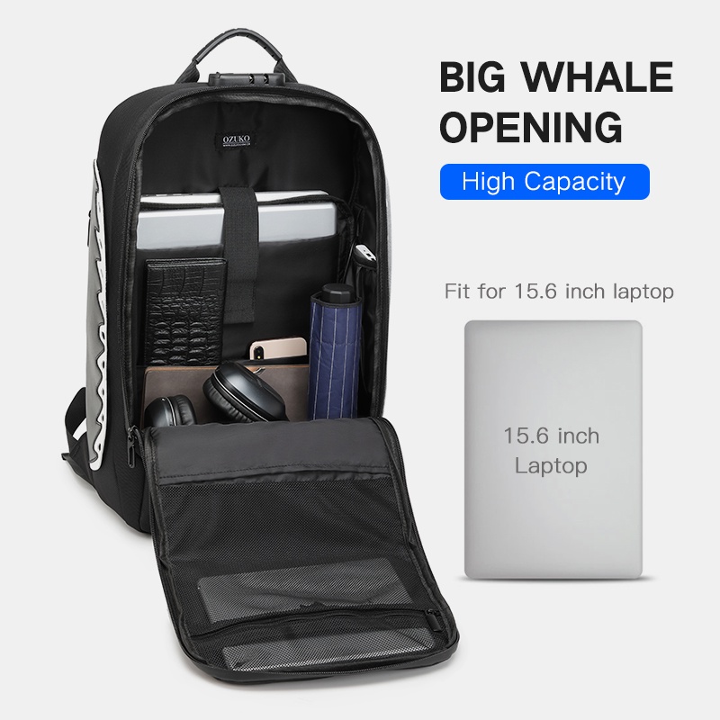 Balo Ozuko 9282 chống trộm không thấm nước thời trang cho nam