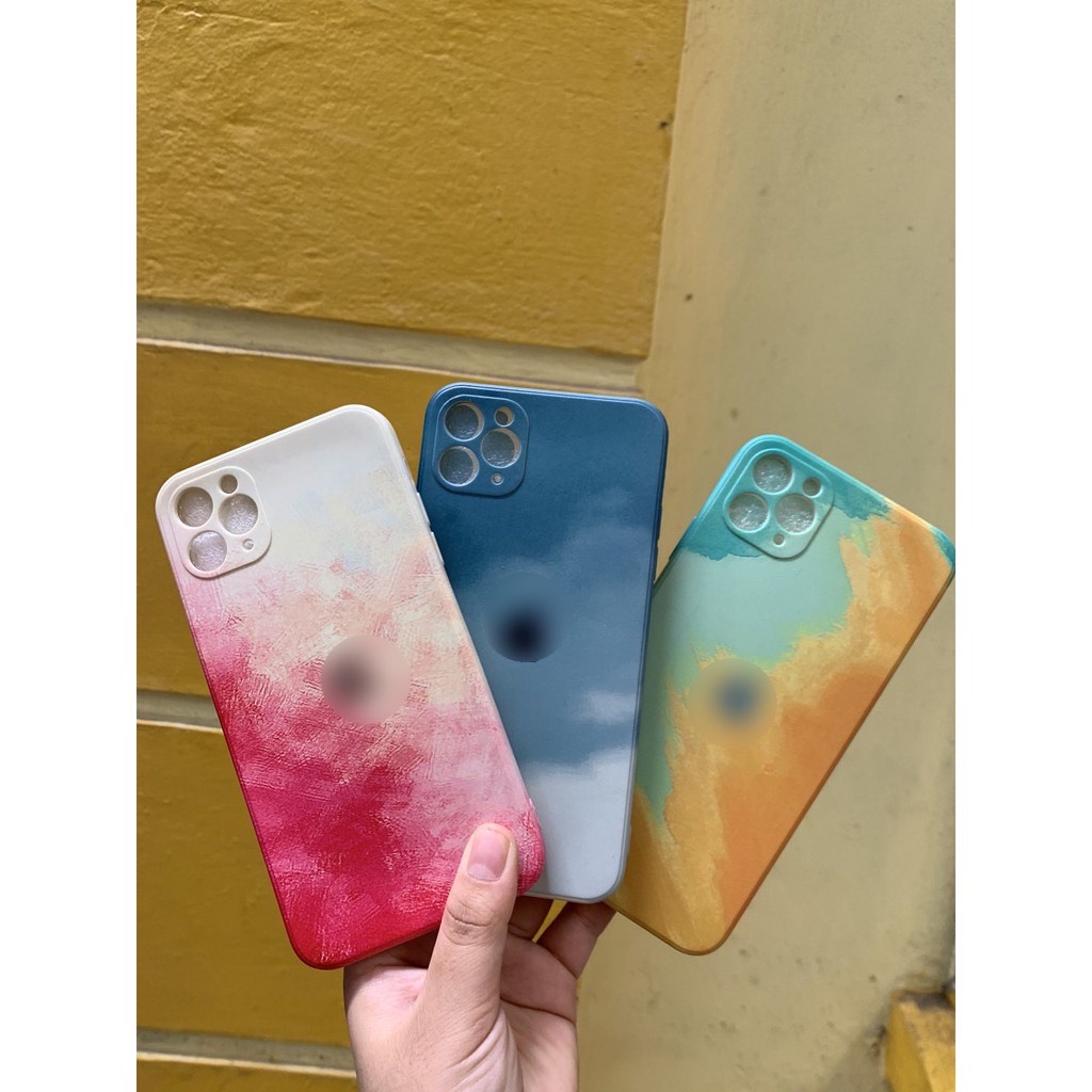 Ốp lưng viền vuông loang màu cẩm thạch bảo vệ camera IPHONE 7 / 8 / PLUS / X / XS / MAX /11 / 12 / PRO / MAX
